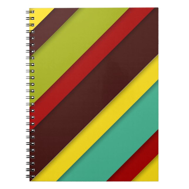 Abstract creative colorful geometric lines notebook (Front)