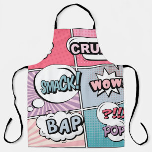 Abstract creative concept comic pop art style blan apron