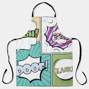 Abstract creative concept comic pop art style blan apron