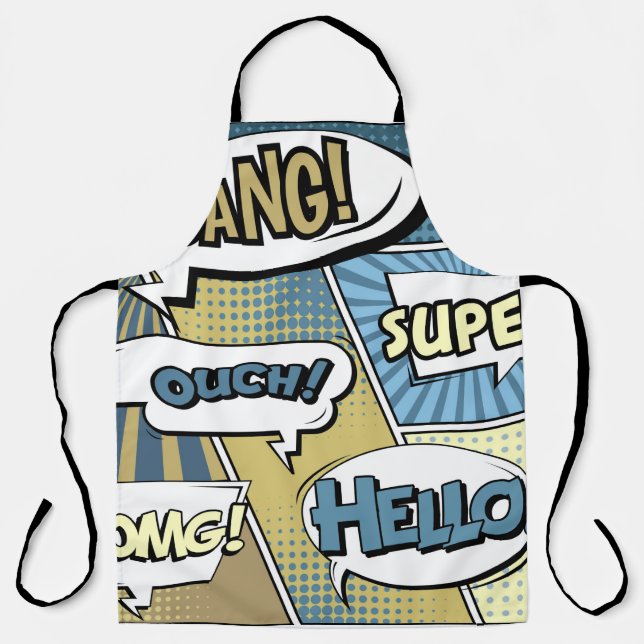Abstract creative concept comic pop art style blan apron (Front)