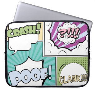 Abstract creative concept comic pop art style blan laptop sleeve