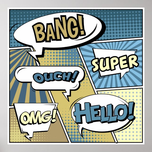 Abstract creative concept comic pop art style blan poster (Front)