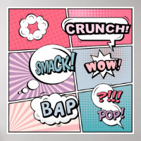 Abstract creative concept comic pop art style blan