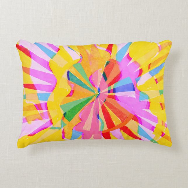 Abstract creative drawing, colourful background. decorative cushion (Front)