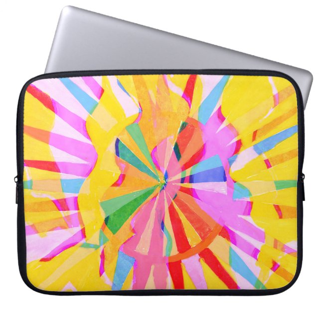 Abstract creative drawing, colourful background. laptop sleeve (Front)