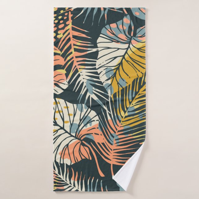 Abstract creative seamless pattern with tropical p bath towel (Bath Towel)