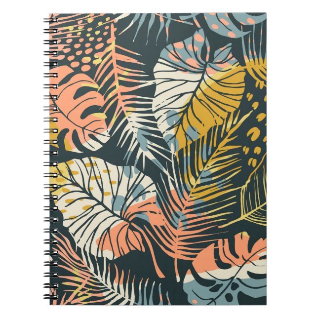 Abstract creative seamless pattern with tropical p notebook (Front)