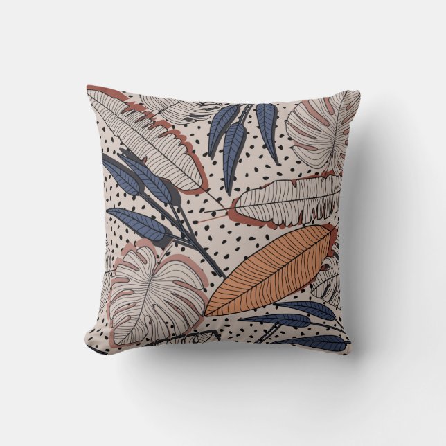 Abstract creative tropical seamless pattern on bac cushion (Front)