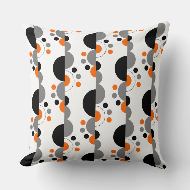 Abstract Crescents 01 - Orange Cushion (Front)
