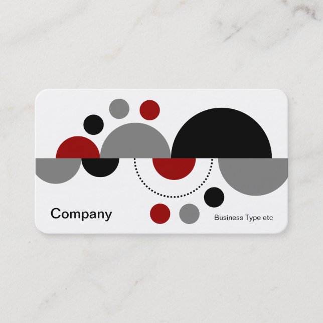 Abstract Crescents 01 - Ruby Red Business Card (Front)