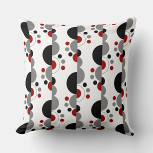 Abstract Crescents 01 - Ruby Red Cushion