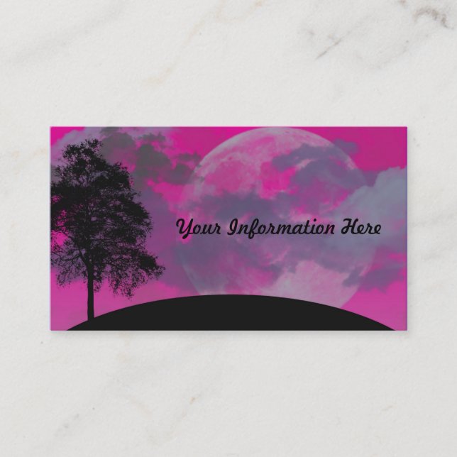 Abstract Crimson Moon Business Cards (Front)