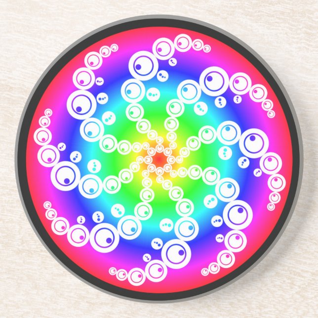 Abstract Crop Circle Sandstone Coaster (Front)