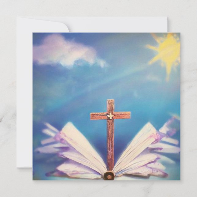 Abstract Cross & Bible Invitation (Front)