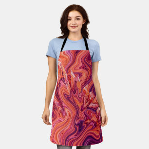 Abstract Crystal Sunset Orange Liquid Apron