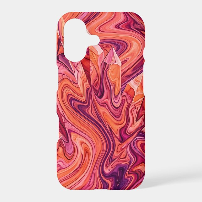 Abstract Crystal Sunset Orange Liquid iPhone Cases (Back)