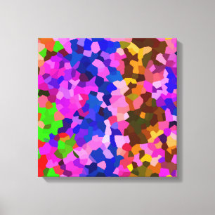 Abstract Crystaline Vibrant Mosaic Pattern Canvas Print
