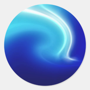 Abstract Crystals Blue Mist Classic Round Sticker