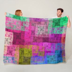 Abstract cubes fleece blanket