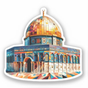 Abstract Cubism Aqsa Palestine Colourful Artwork