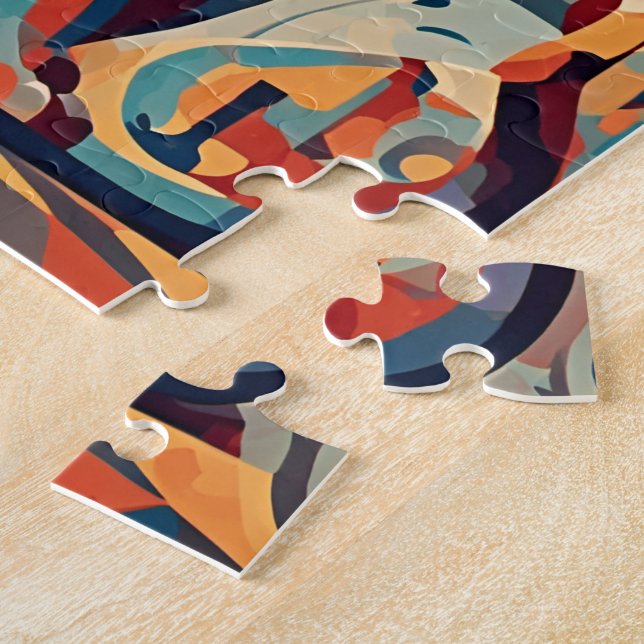 Abstract Cubism Cat Jigsaw Puzzle (Side)