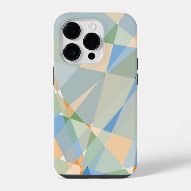 Abstract Cubism Mosaic Pattern iPhone Case (Back)