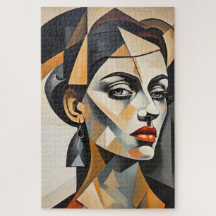 Abstract Cubism Portrait Picasso Inspired Female Jigsaw Puzzle