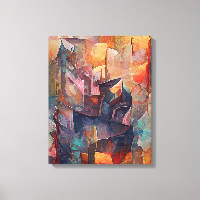 Abstract Cubism Series - Three Canvas Print (Front)