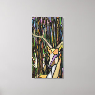 Abstract Cubism Style Painting Deer Canvas Print