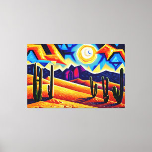 Abstract Cubist Desert Canvas Print