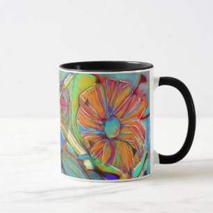 Abstract Cubist Flower mug