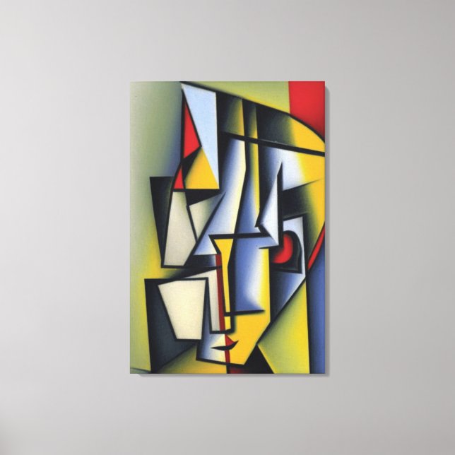 Abstract Cubist Portrait Canvas Print (Front)