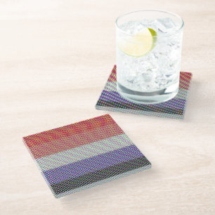 Abstract Cupioromantic Pride Flag   Glass Coaster