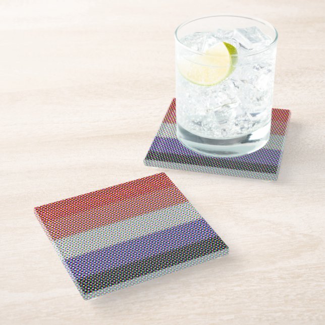 Abstract Cupioromantic Pride Flag   Glass Coaster (Angled)
