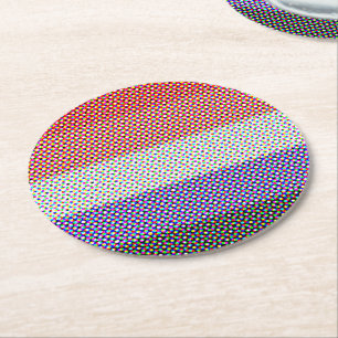 Abstract Cupioromantic Pride Flag Round Paper Coaster