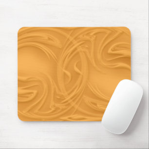 Abstract Curls Over Orange Artwork Mouse Pad