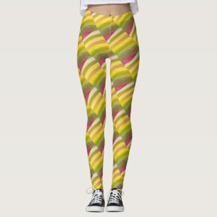 Abstract Curly Wave Pattern Leggings