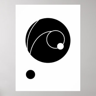 Abstract Curved Lines and Circles Art | Modern Geo Poster