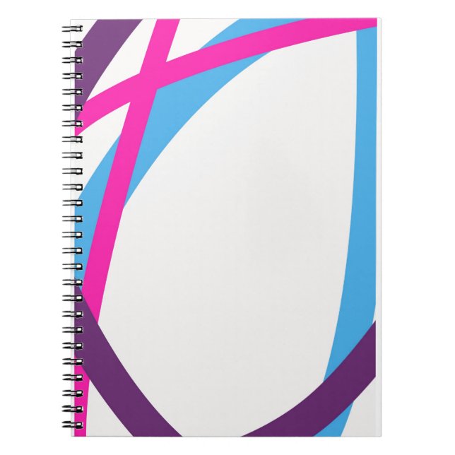 Abstract Curved Lines Pattern Notebook (Front)
