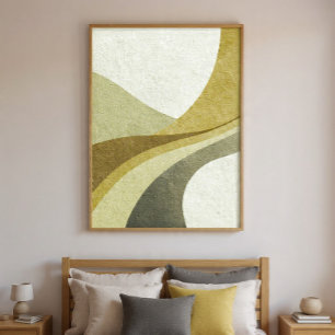 Abstract Curved Shapes Wall Art Decor For Bedroom