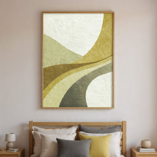 Abstract Curved Shapes Wall Art Decor For Bedroom
