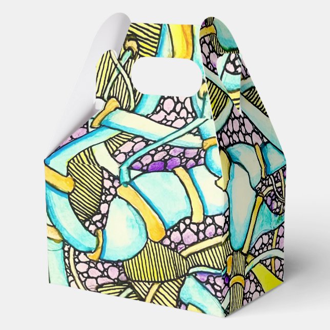 Abstract Curved Tubes Pipes Wires Drawing Favour Box (Back)