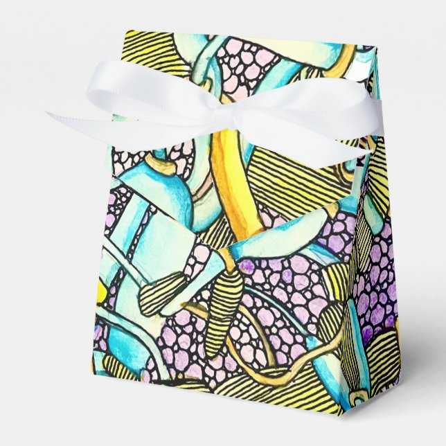 Abstract Curved Tubes Pipes Wires Drawing Favour Box (Front Side)