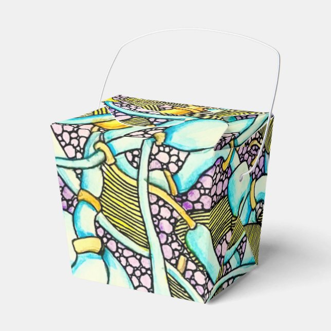 Abstract Curved Tubes Pipes Wires Drawing Favour Box (Front Side)