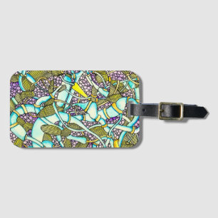 Abstract Curved Tubes Pipes Wires Drawing Luggage Tag
