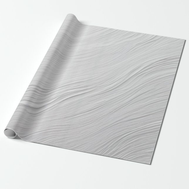 Abstract Curved Waves in white Tones Wrapping Paper (Unrolled)