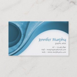 Abstract Curves - Blue Business Card