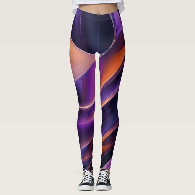 Abstract Curves Leggings (Front)