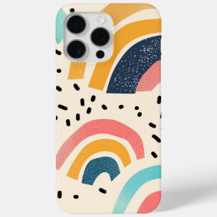 Abstract curving shapes with dashes iPhone 15 pro max case