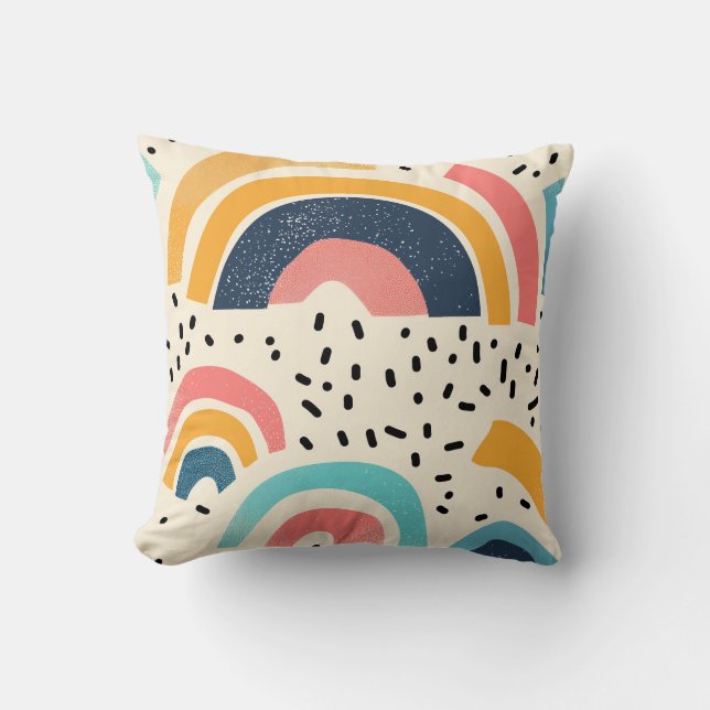 Abstract curving shapes with dashes cushion (Front)